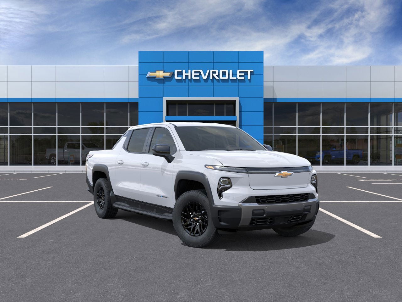 2026 Chevrolet Silverado EV LT - Standard Range in Summit White — front three-quarter view