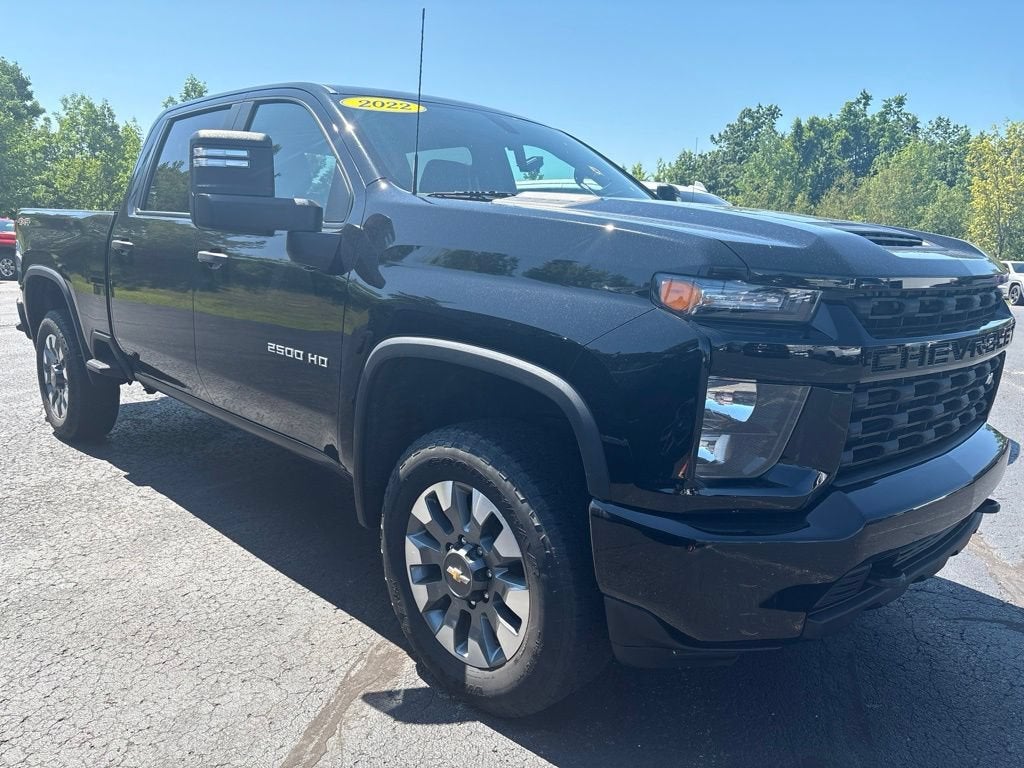 2022 Chevrolet Silverado 2500 HD Custom in Black — front three-quarter view