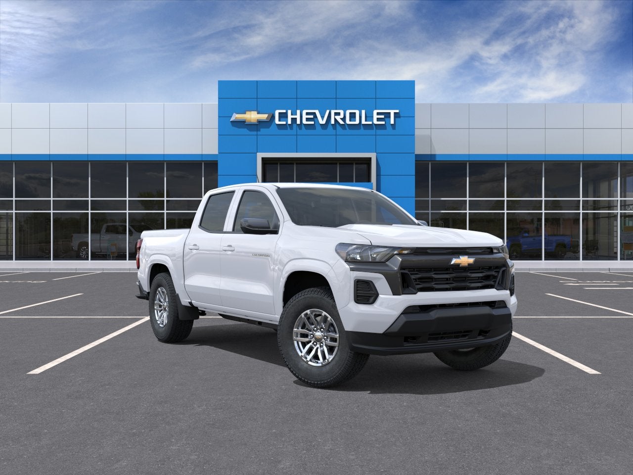 2026 Chevrolet Colorado LT in Summit White — front three-quarter view