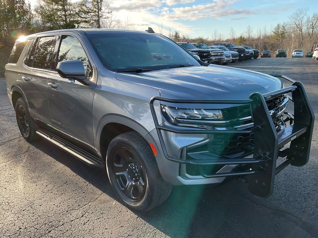 2021 Chevrolet Tahoe Commercial in Satin Steel Metallic — front three-quarter view