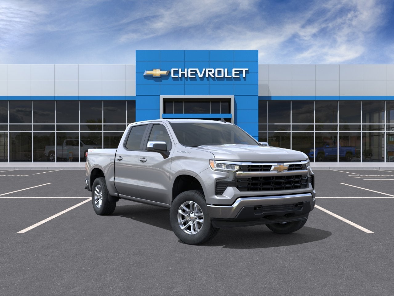 2026 Chevrolet Silverado 1500 LT in Sterling Gray Metallic — front three-quarter view