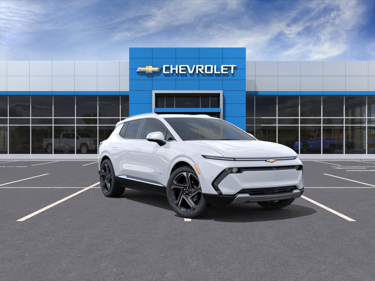 2025 Chevrolet Equinox EV LT in Summit White — front three-quarter view
