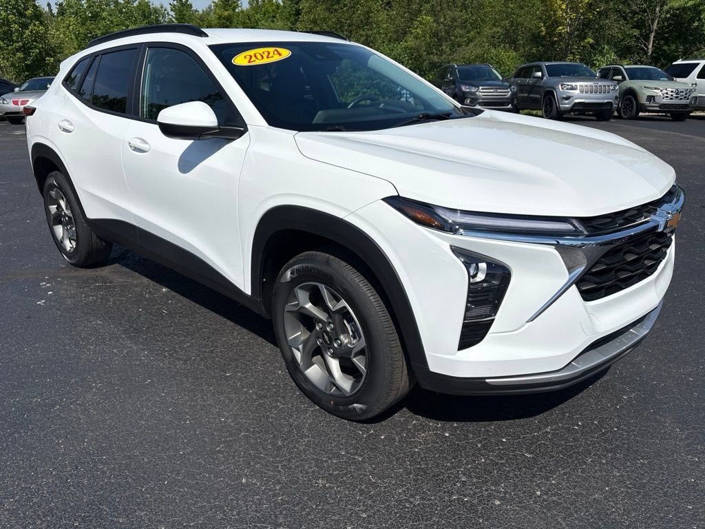 2024 Chevrolet Trax LT in Summit White — front three-quarter view